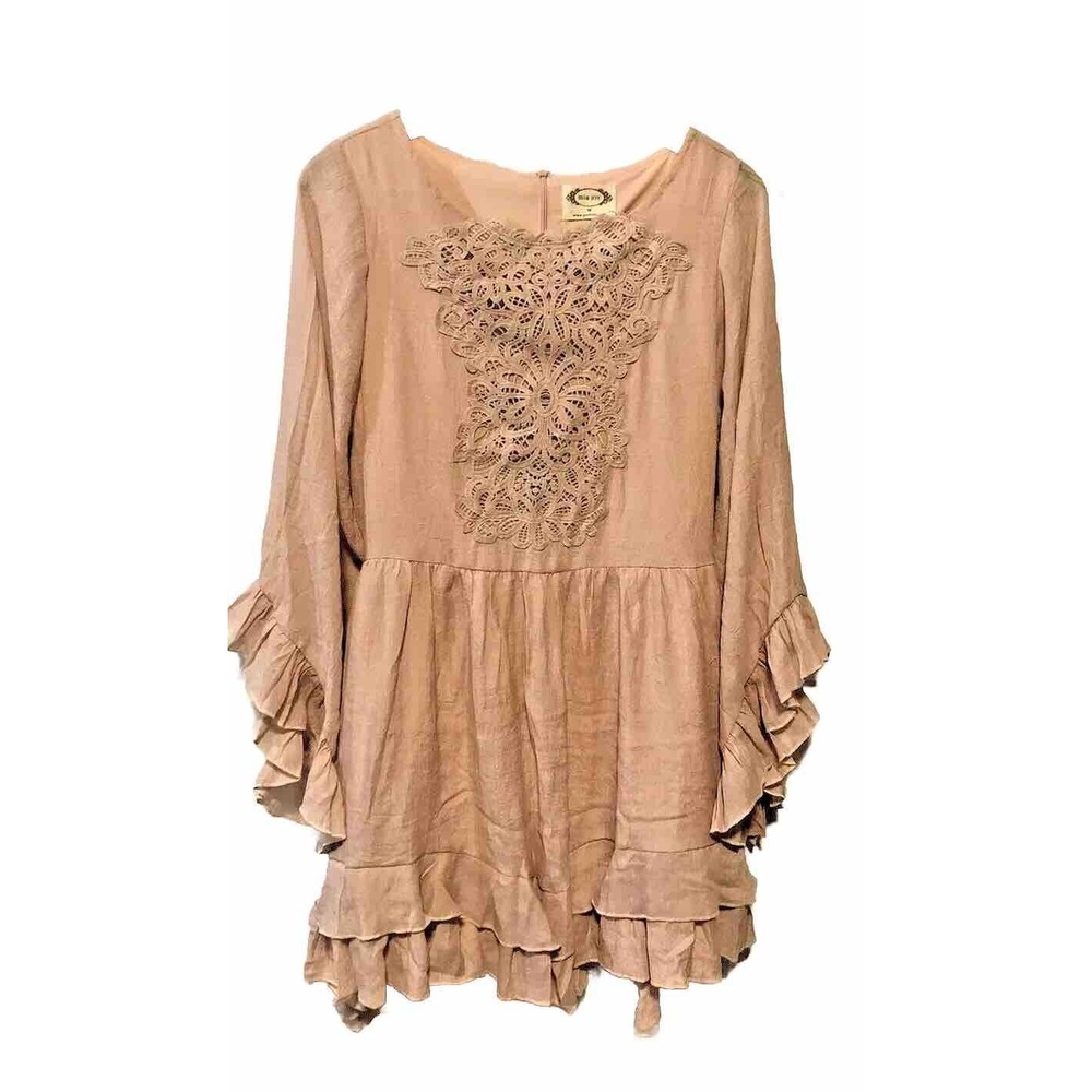 Joyfolie Mia Joy Girls M Calyssa Layered Asymmetrical Dress Pink Rose Smoke NWT‎